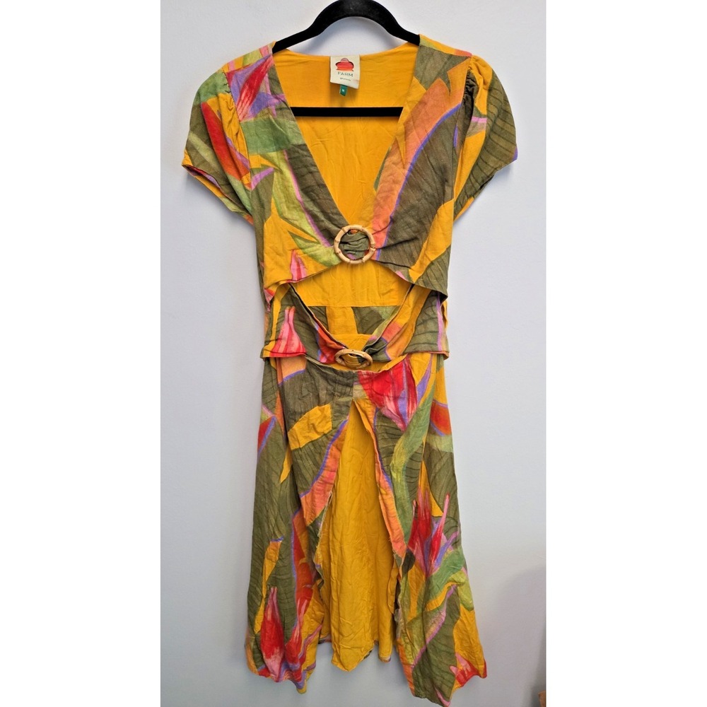 Farm Rio Womens Multicolored M Tropical Isla Maxi Dress